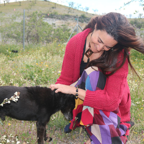 Ruth con su perro